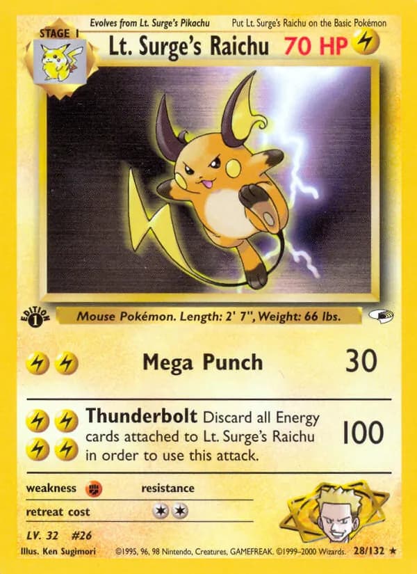 Lt. Surge's Raichu — изображение карты