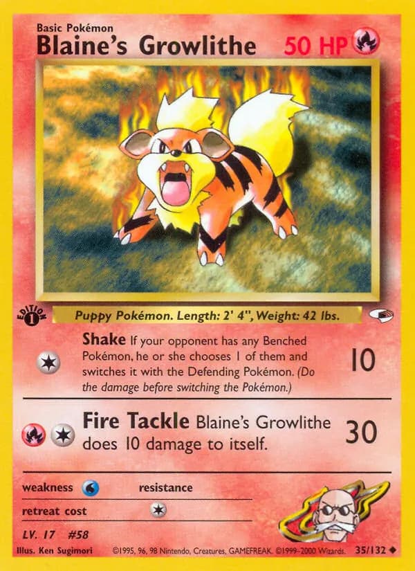 Blaine's Growlithe — изображение карты
