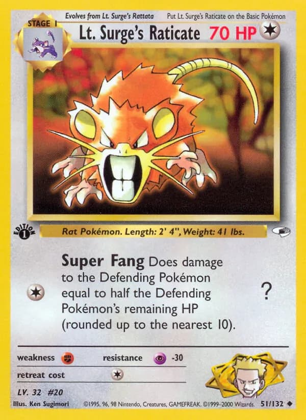 Lt. Surge's Raticate — изображение карты