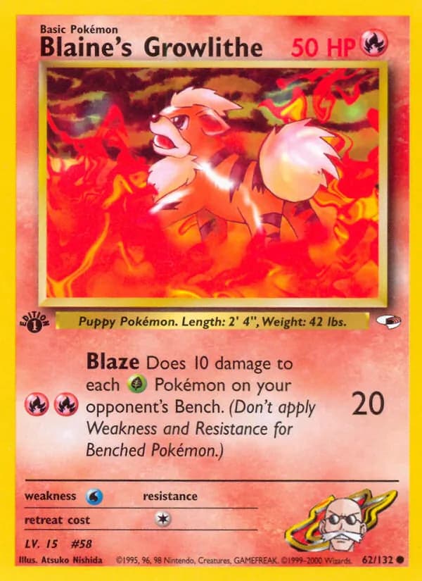 Blaine's Growlithe — изображение карты