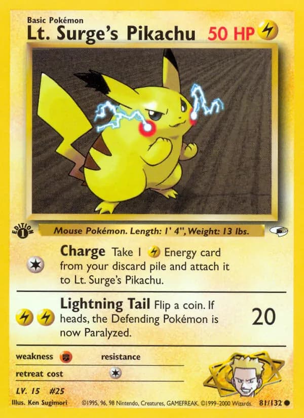 Lt. Surge's Pikachu — изображение карты