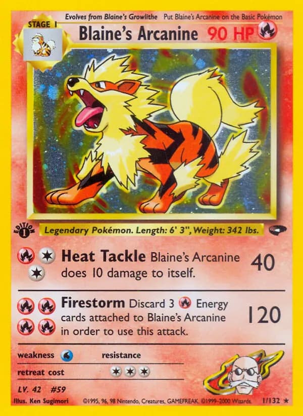 Blaine's Arcanine — изображение карты