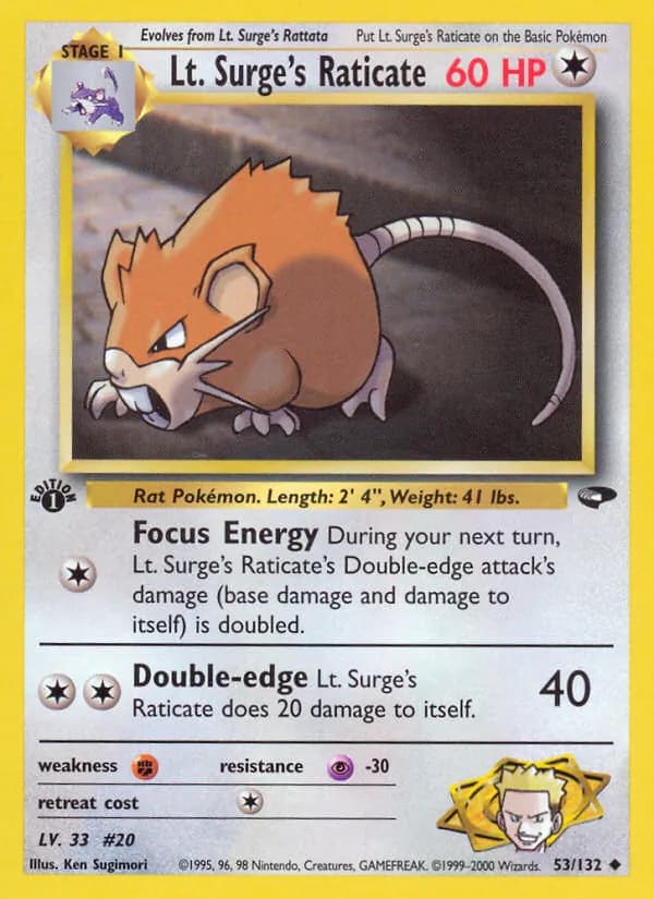 Lt. Surge's Raticate — изображение карты