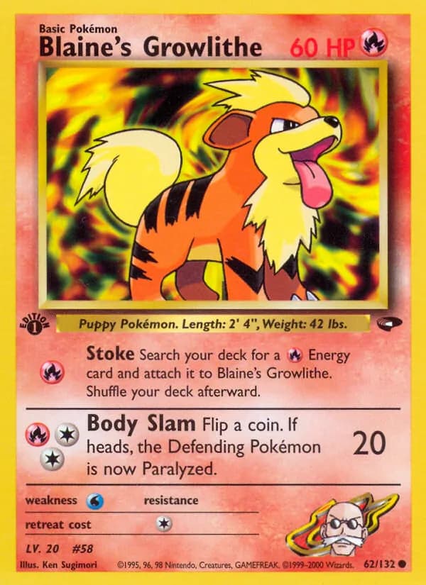 Blaine's Growlithe — изображение карты