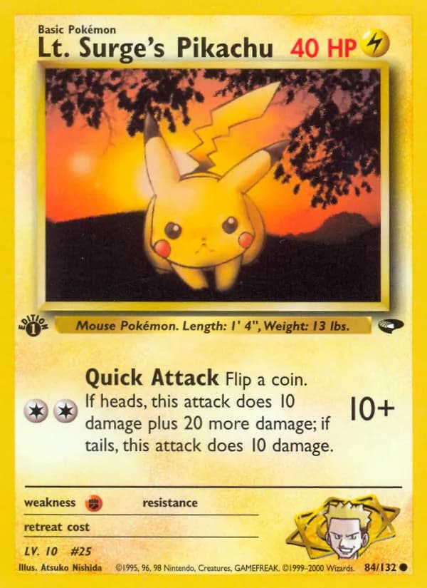 Lt. Surge's Pikachu — изображение карты