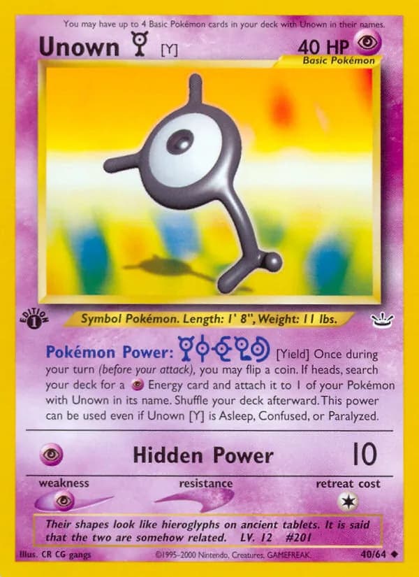 Unown [Y] — изображение карты