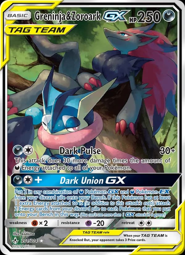 Greninja & Zoroark GX — изображение карты