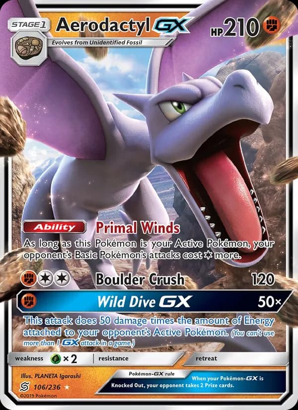 Aerodactyl GX — изображение карты