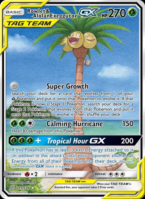 Rowlet & Alolan Exeggutor GX — изображение карты