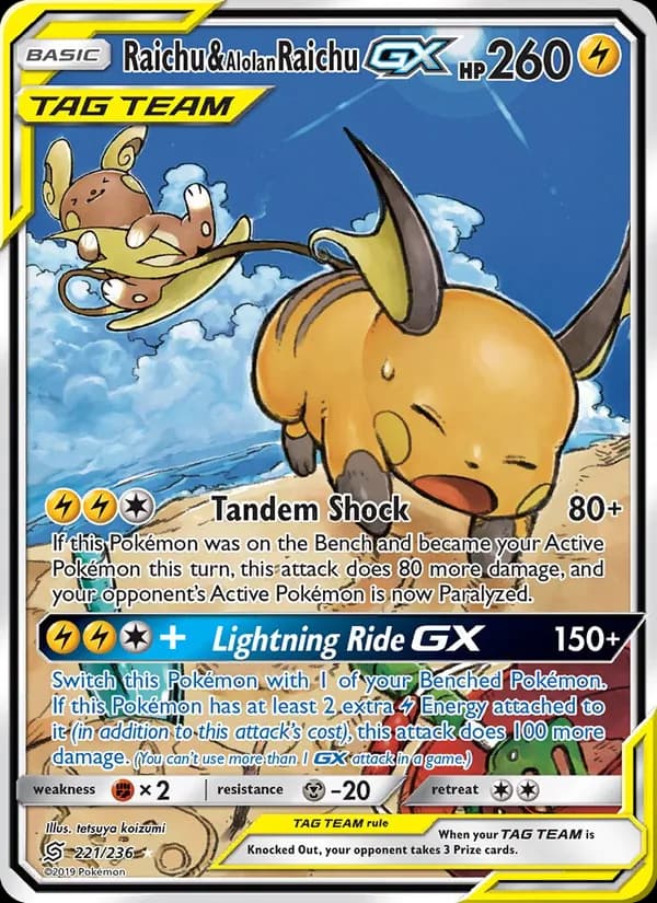 Raichu & Alolan Raichu GX — изображение карты