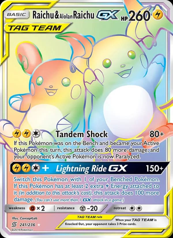 Raichu & Alolan Raichu GX — изображение карты