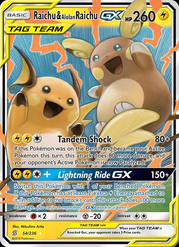 Raichu & Alolan Raichu GX — изображение карты