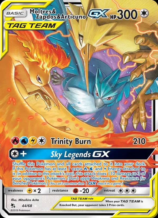 Moltres & Zapdos & Articuno GX — изображение карты