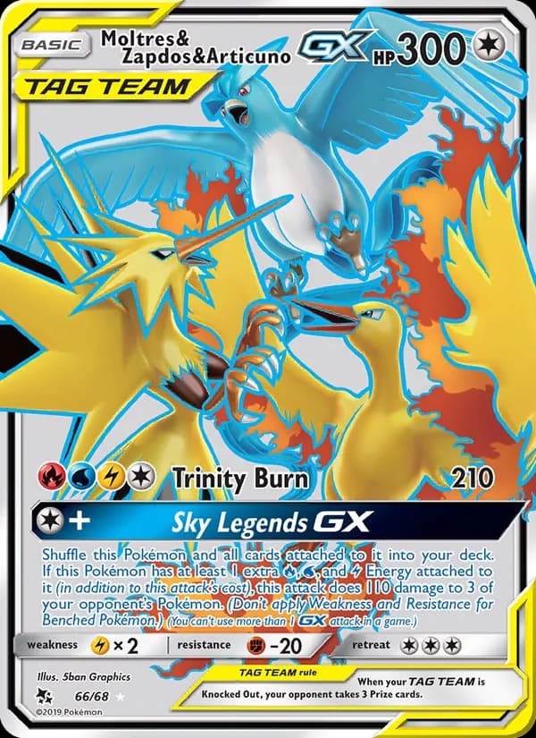 Moltres & Zapdos & Articuno GX — изображение карты