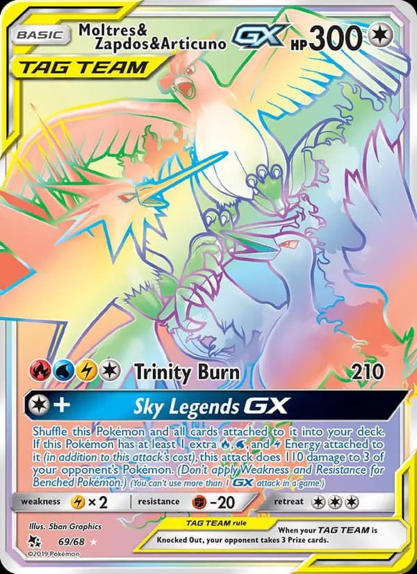 Moltres & Zapdos & Articuno GX — изображение карты