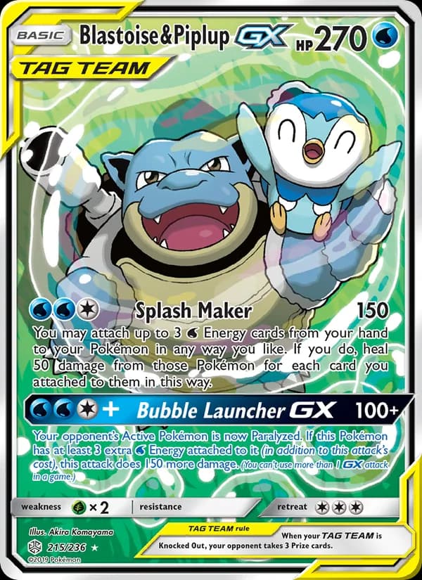 Blastoise & Piplup GX — изображение карты