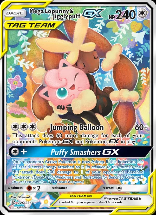 Mega Lopunny & Jigglypuff GX — изображение карты
