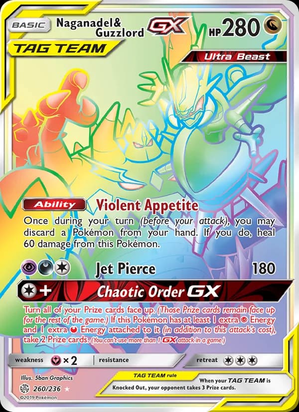 Naganadel & Guzzlord GX — изображение карты