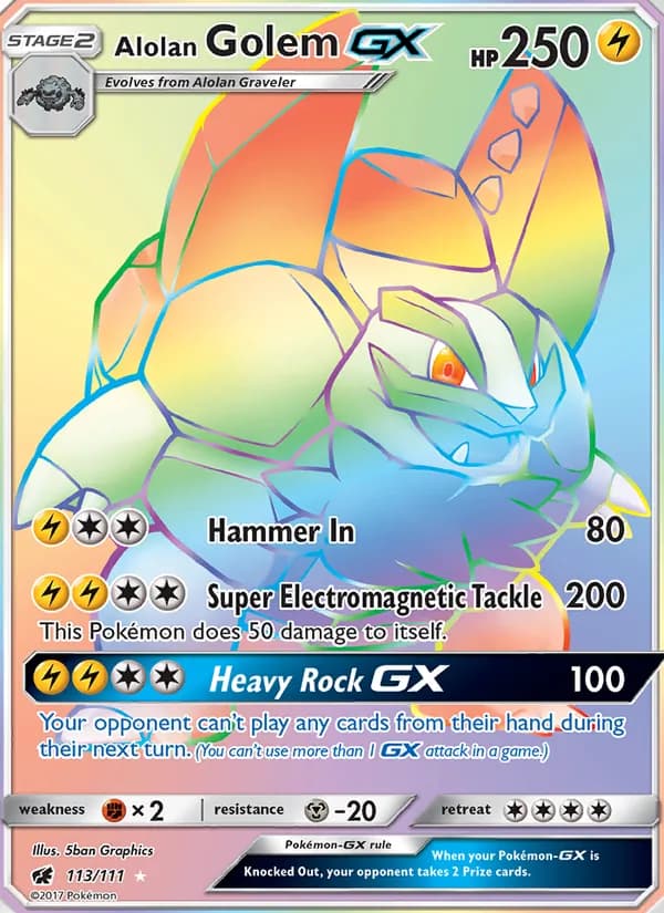 Alolan Golem GX — изображение карты