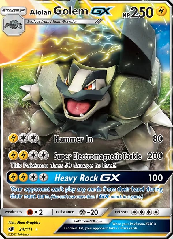 Alolan Golem GX — изображение карты