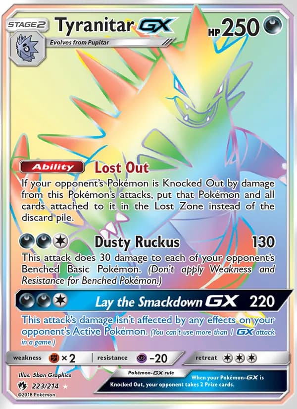 Tyranitar GX — изображение карты