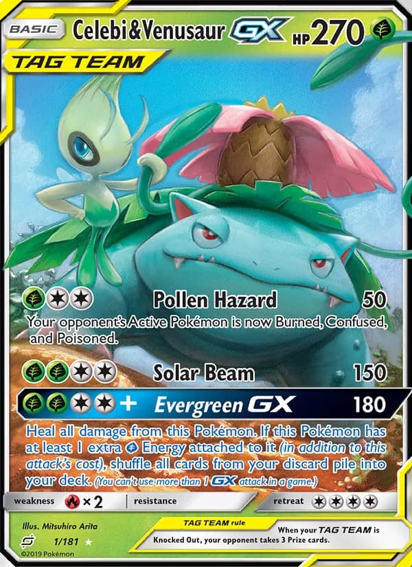 Celebi & Venusaur GX — изображение карты
