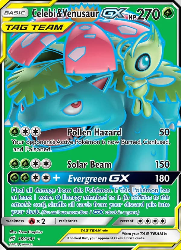 Celebi & Venusaur GX — изображение карты