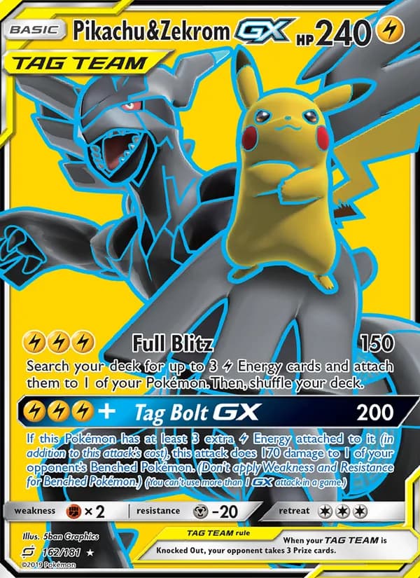 Pikachu & Zekrom GX — изображение карты