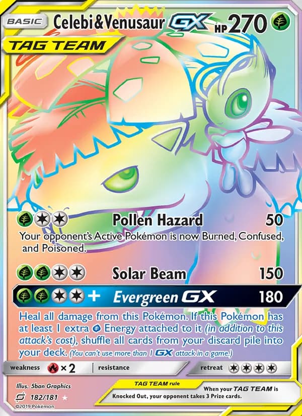 Celebi & Venusaur GX — изображение карты