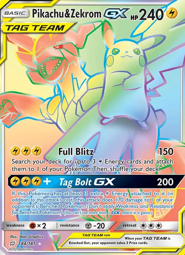 Pikachu & Zekrom GX — изображение карты