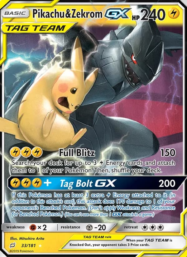 Pikachu & Zekrom GX — изображение карты