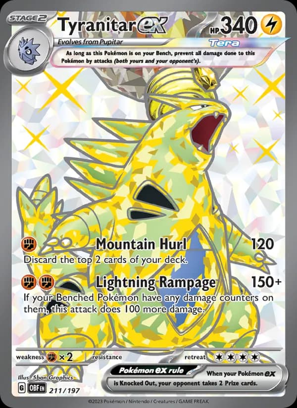 Tyranitar ex — изображение карты
