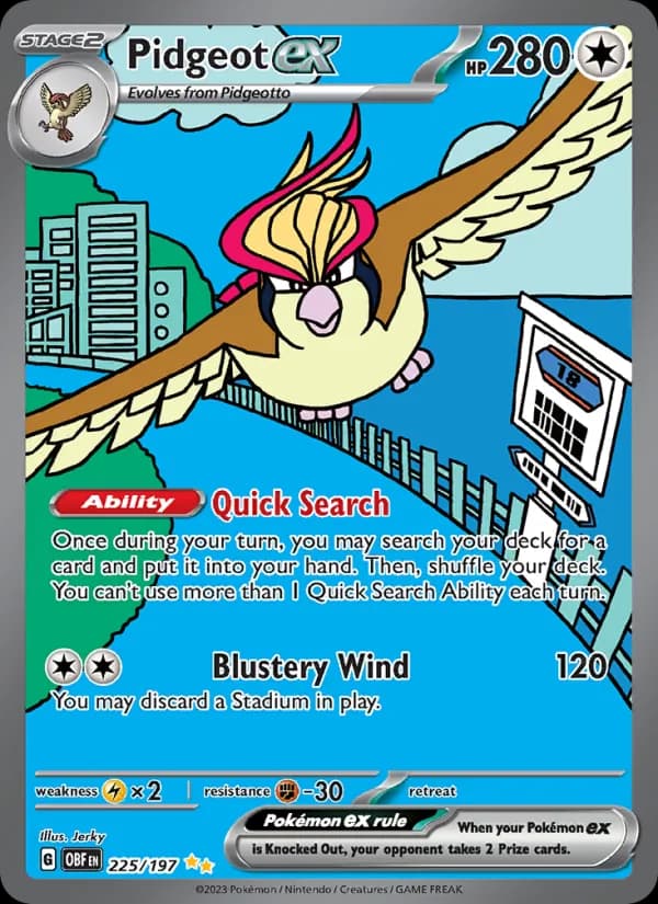 Pidgeot ex — изображение карты