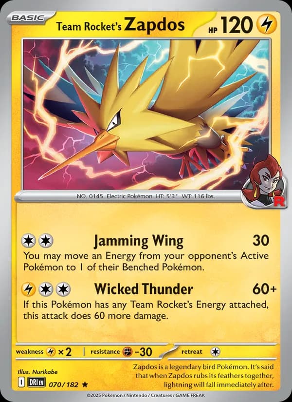 Team Rocket's Zapdos — изображение карты