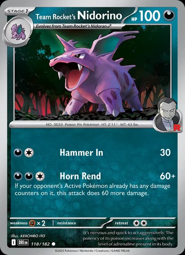Team Rocket's Nidorino — изображение карты