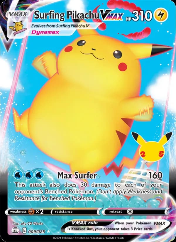 Surfing Pikachu VMAX — изображение карты