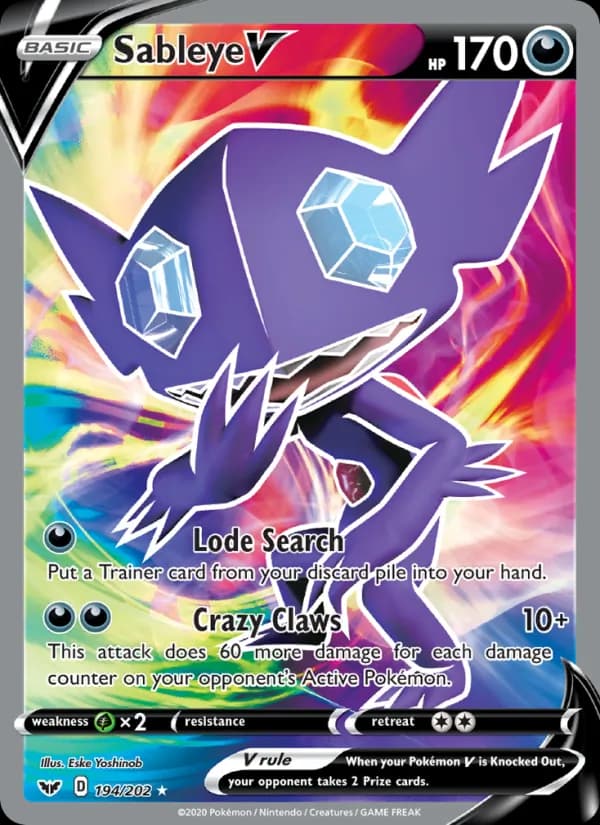 Sableye V — изображение карты