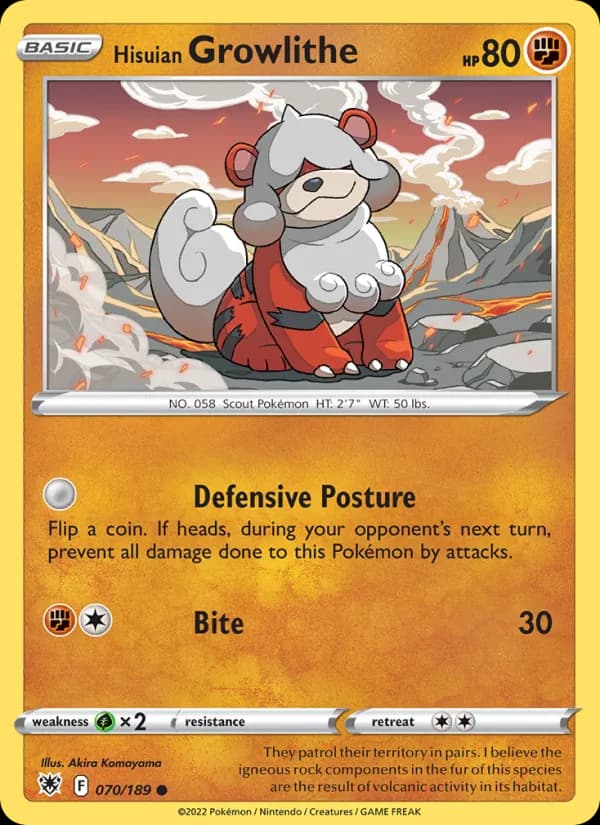 Hisuian Growlithe — изображение карты
