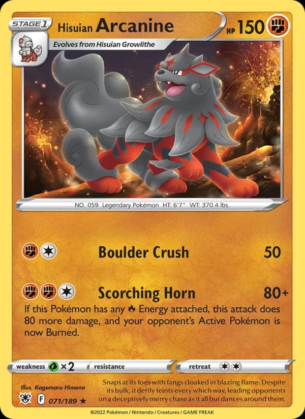 Hisuian Arcanine — изображение карты