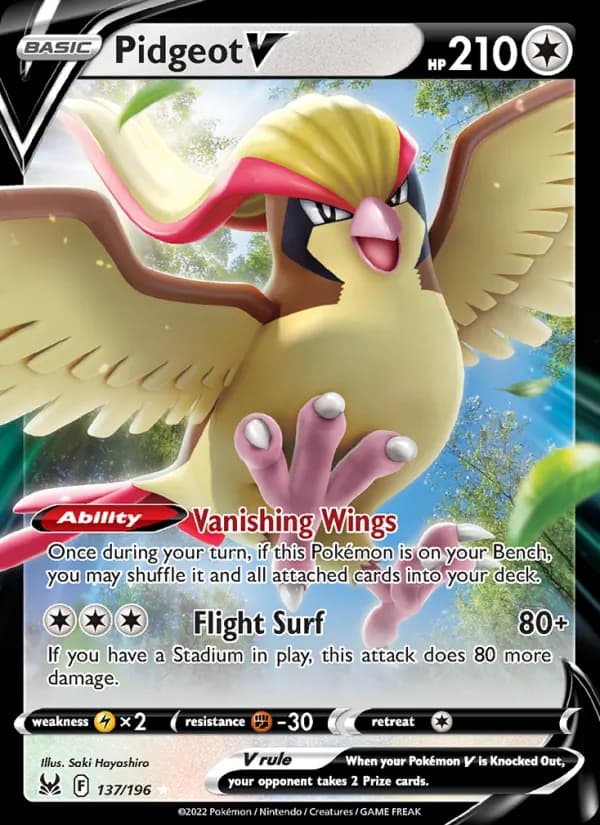 Pidgeot V — изображение карты