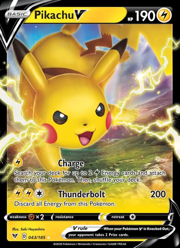 Pikachu V — изображение карты