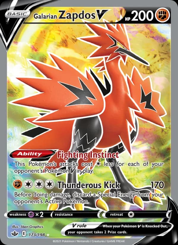 Galarian Zapdos V — изображение карты