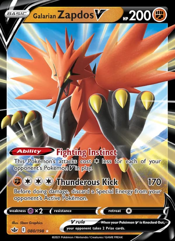 Galarian Zapdos V — изображение карты