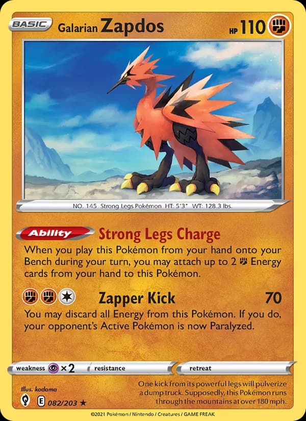 Galarian Zapdos — изображение карты