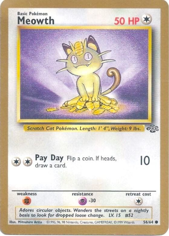 Meowth - 56/64 (Gold Bordered Promo) — изображение карты