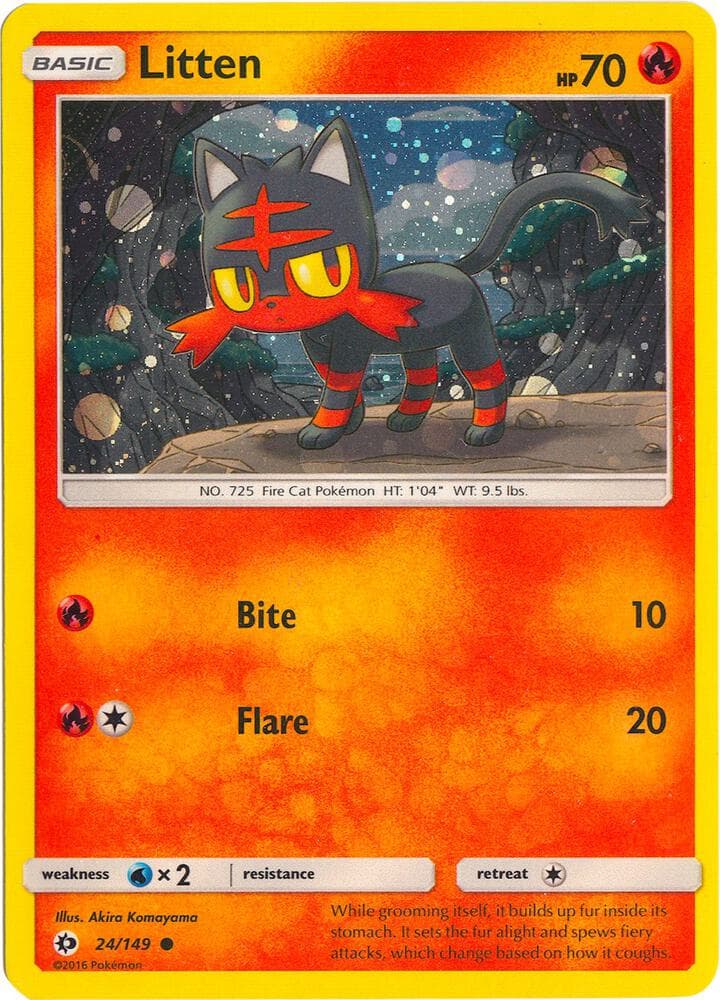 Litten - 24/149 (Cosmos Holo) — изображение карты