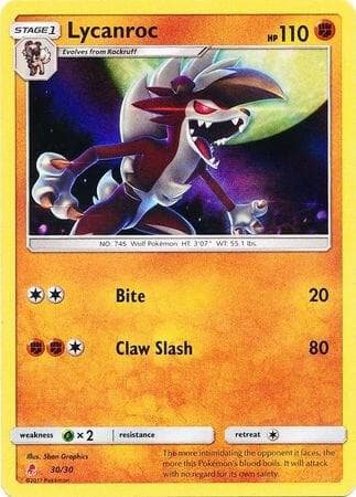 Lycanroc (#30 Holofoil) — изображение карты