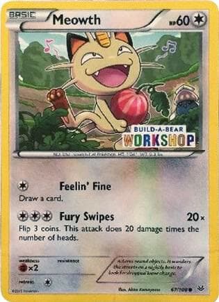 Meowth - 67/108 (Build-A-Bear Workshop Exclusive) — изображение карты
