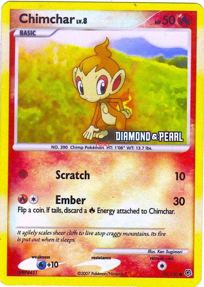 Chimchar - 76/130 [Diamond & Pearl] — изображение карты