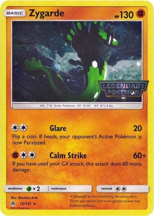 Zygarde - 72/131 (Cosmos Holo) — изображение карты